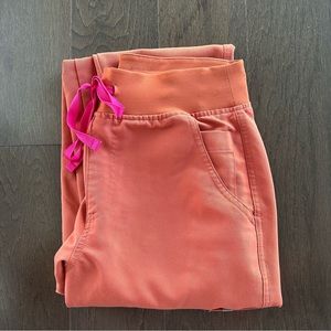 Figs High Waisted Yola Skinny Scrub Pants 2.0 Sunset Orange Size Small